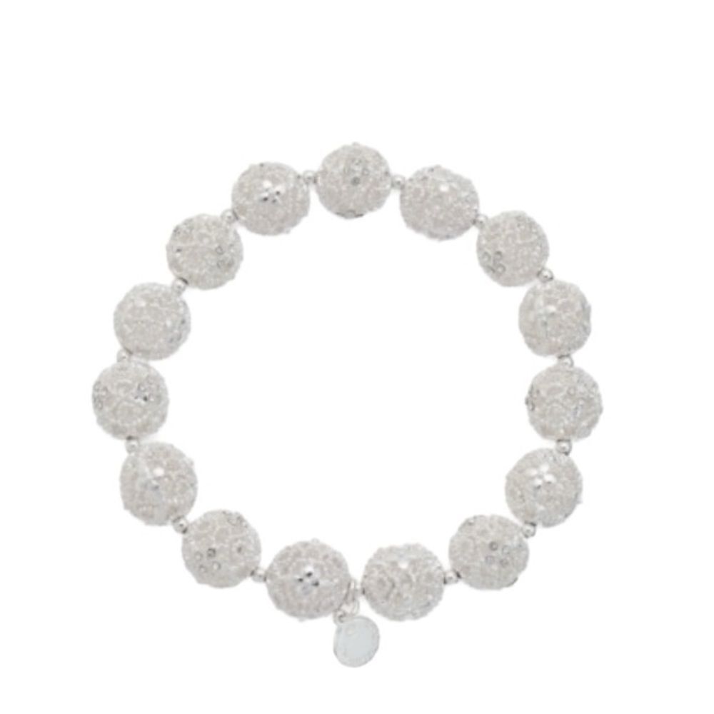 NWT Charter Club Silver-Tone Filigree Ball Stretch Bracelet